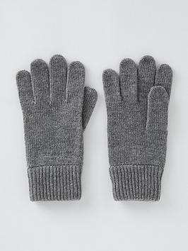 gant-wool-knitted-gloves-grey-melange