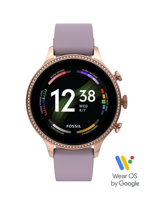front image of fossil-gen-6-ladies-smartwatch-silicone