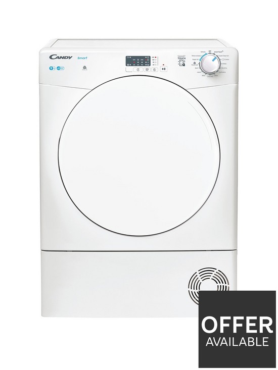front image of candy-smart-csec9lf-80-9kg-condenser-tumble-dryernbspwith-smart-connectivity-white