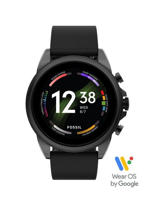 front image of fossil-gen-6-mens-smartwatch-silicone
