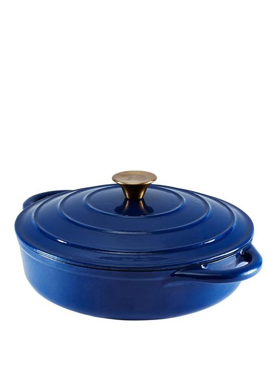front image of tower-barbary-amp-oak-28nbspcm-shallow-casserole-dish-blue