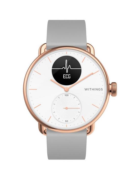 front image of withings-hybrid-smartwatch-with-ecg-heart-rate-oximeter-rose-gold
