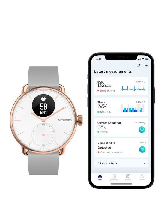 stillFront image of withings-hybrid-smartwatch-with-ecg-heart-rate-oximeter-rose-gold