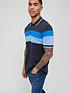  image of very-man-pique-chest-stripe-polo-shirt-navy