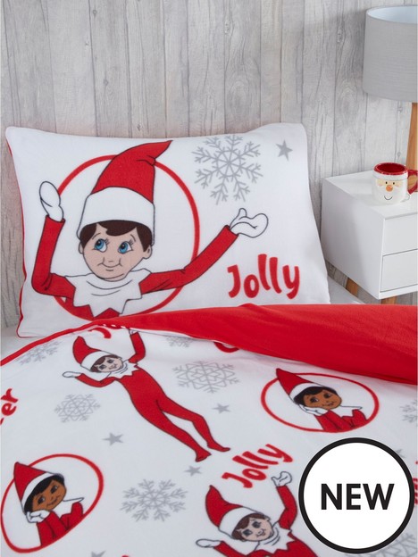 elf-on-the-shelf-fleece-christmasnbspbedding-single-duvet-cover-set