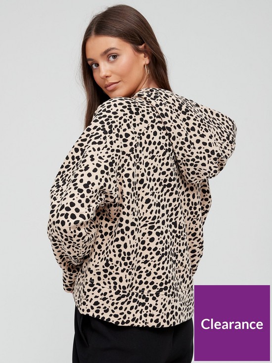 stillFront image of boss-leopard-print-hoodie-brown