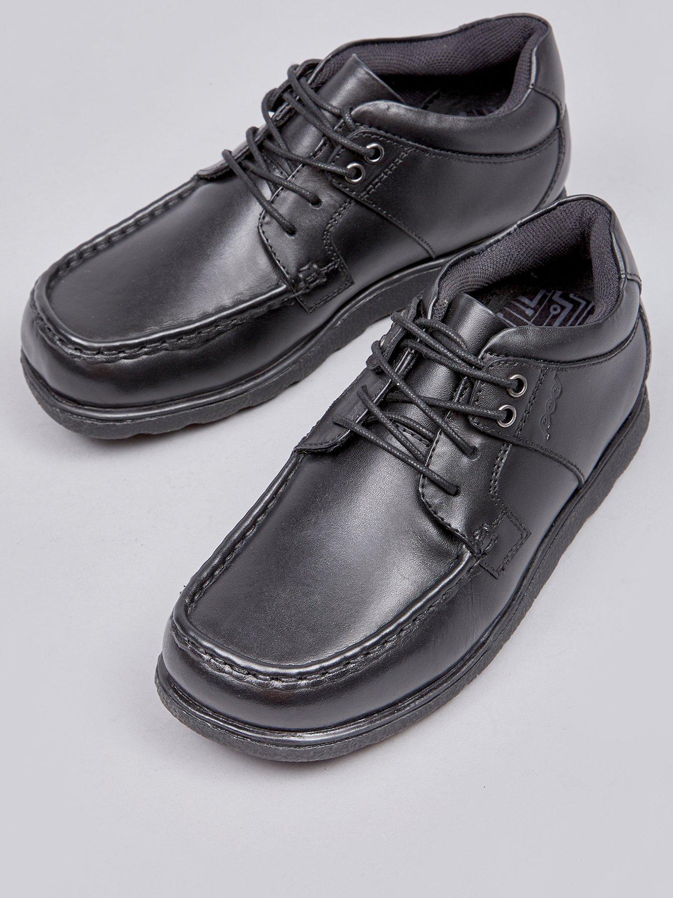 undefined Milo Boys Lace Moccasin School Shoes - Black