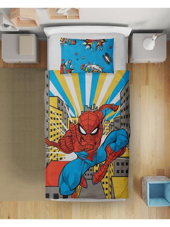 front image of spiderman-spider-man-spidey-sense-duvet-cover-set-single