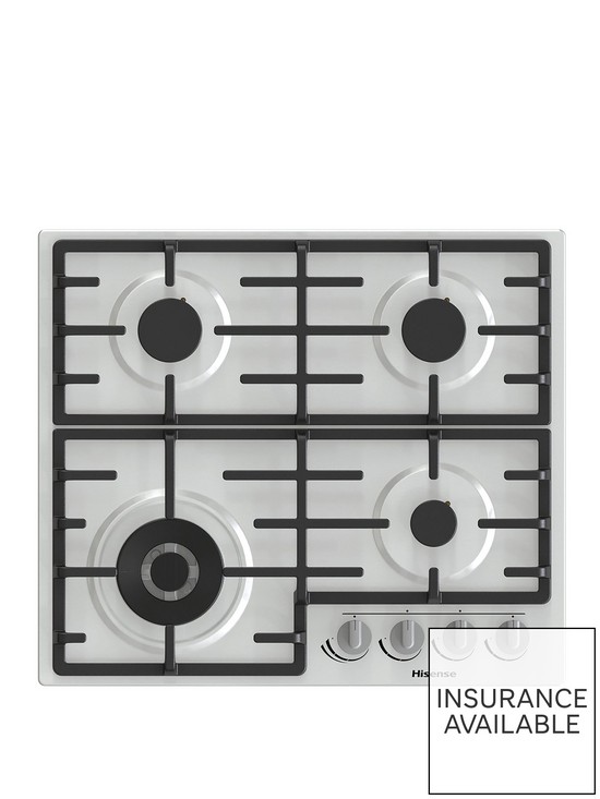 front image of hisense-gm663xb-60cm-widenbspgas-hob-stainless-steel
