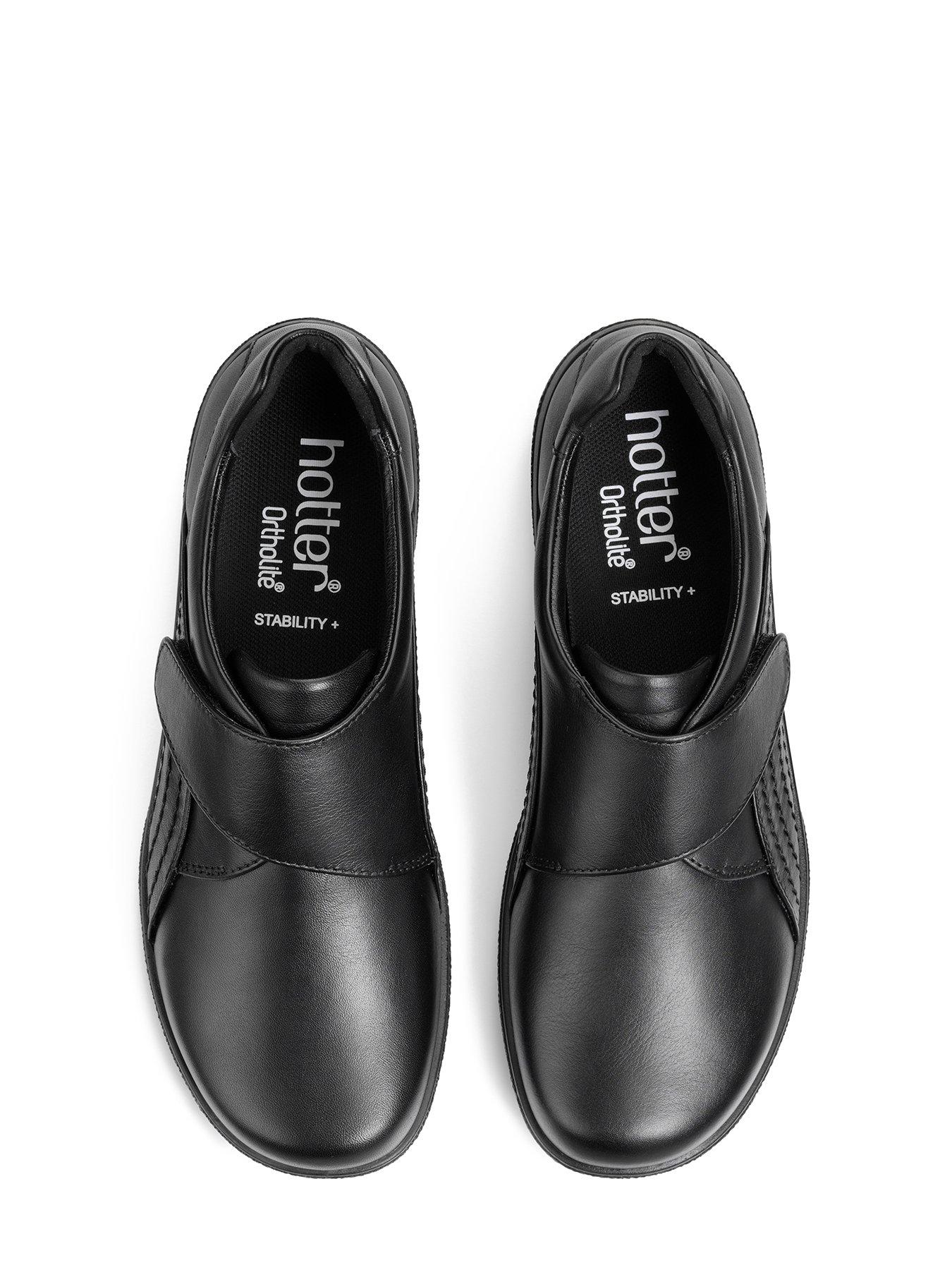  image of hotter-sugar-ii-wide-fit-flat-shoes-black
