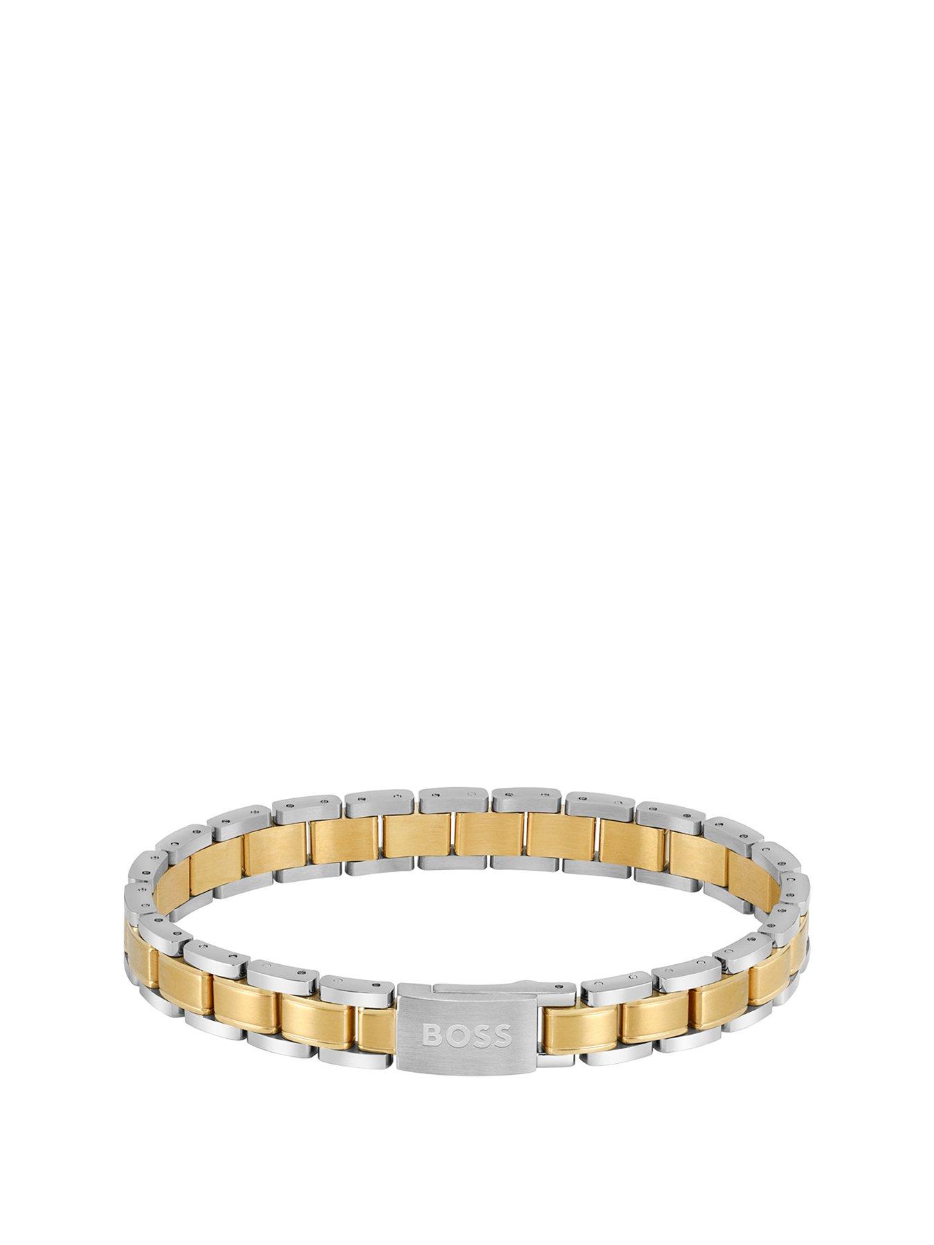 boss-gentsnbspmetal-link-essentials-two-tone-bracelet