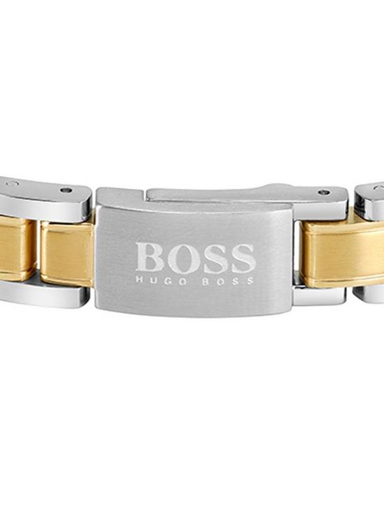 stillFront image of boss-gq-two-tone-stainless-steel-mens-bracelet