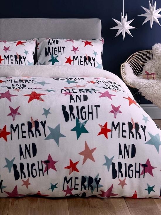 front image of silentnight-merry-and-bright-christmas-fleece-duvet-cover-set-an-online-exclusive-multi