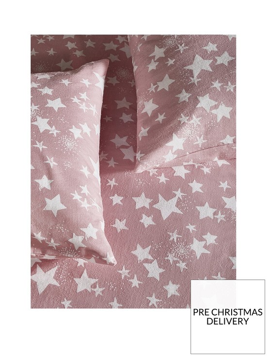 stillFront image of silentnight-stars-brushed-cotton-duvet-cover-set-blush