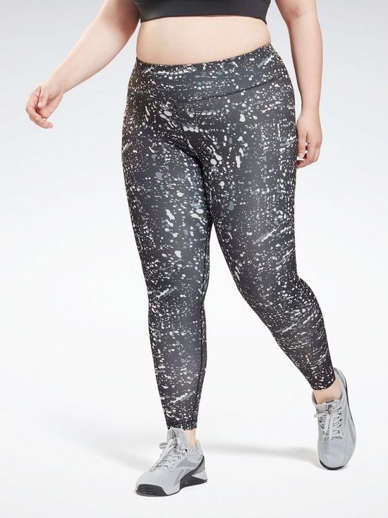 front image of reebok-workout-ready-printed-leggings-plus-size