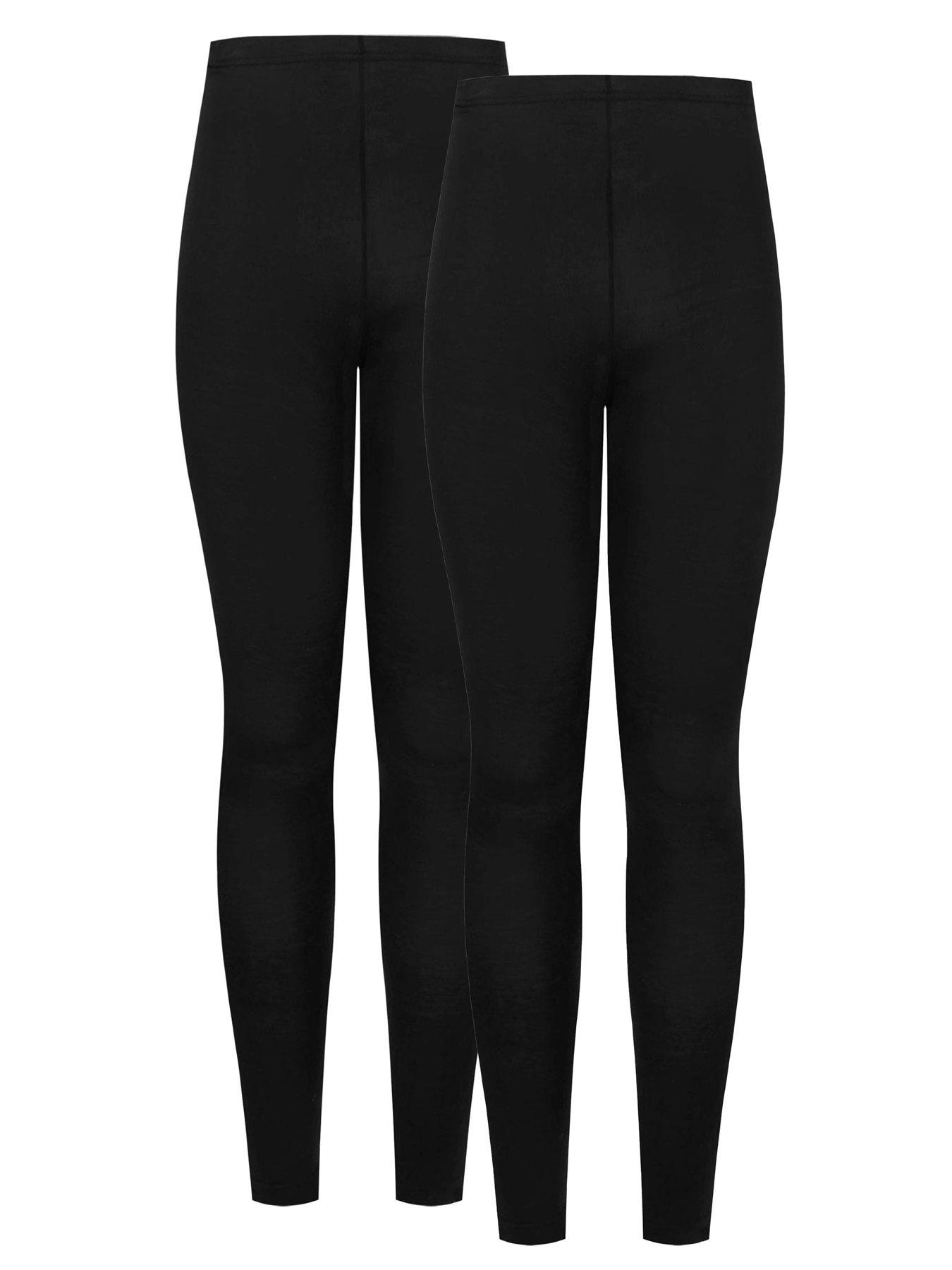  image of long-tall-sally-cotton-elastane-2-pk-legging-long-black