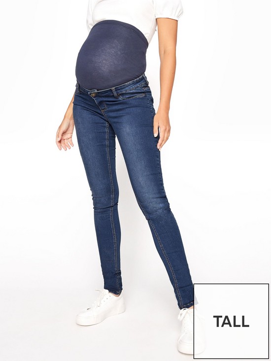 front image of long-tall-sally-maternity-skinny-jeans-with-comfort-panel-blue