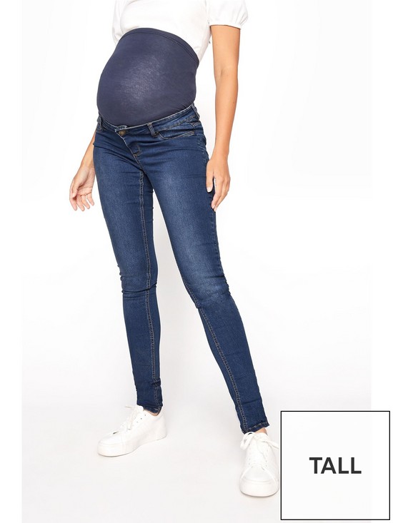 back image of long-tall-sally-maternity-skinny-jeans-with-comfort-panel-blue