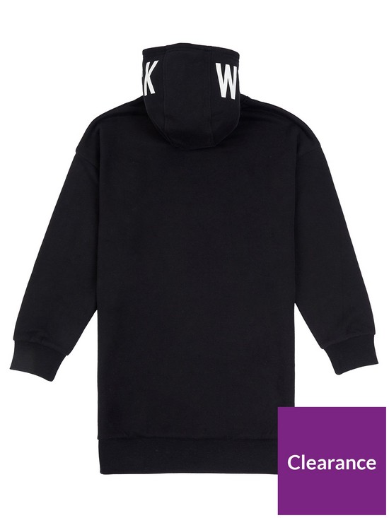 back image of jack-wills-girls-logo-hoodie-sweatdress-black