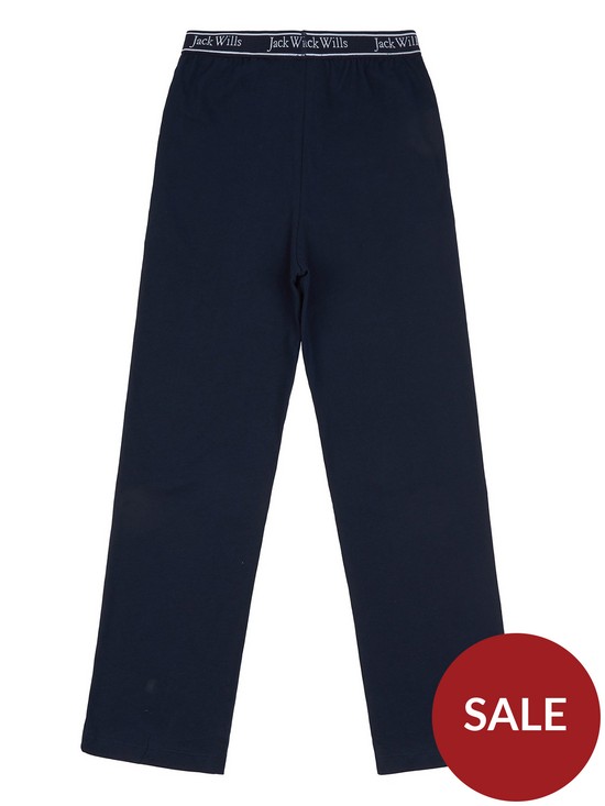 back image of jack-wills-boys-lounge-trousers-navy