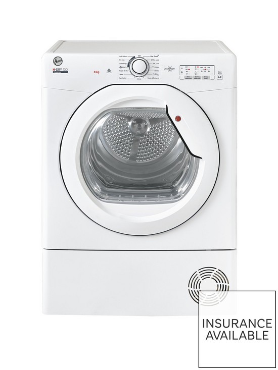 front image of hoover-h-dry-100-hlec8lg-80-8kg-condenser-tumble-dryer--nbspwhite