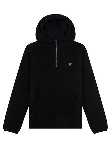 lyle-scott-boys-quarter-zip-micro-fleece-hoodie-black