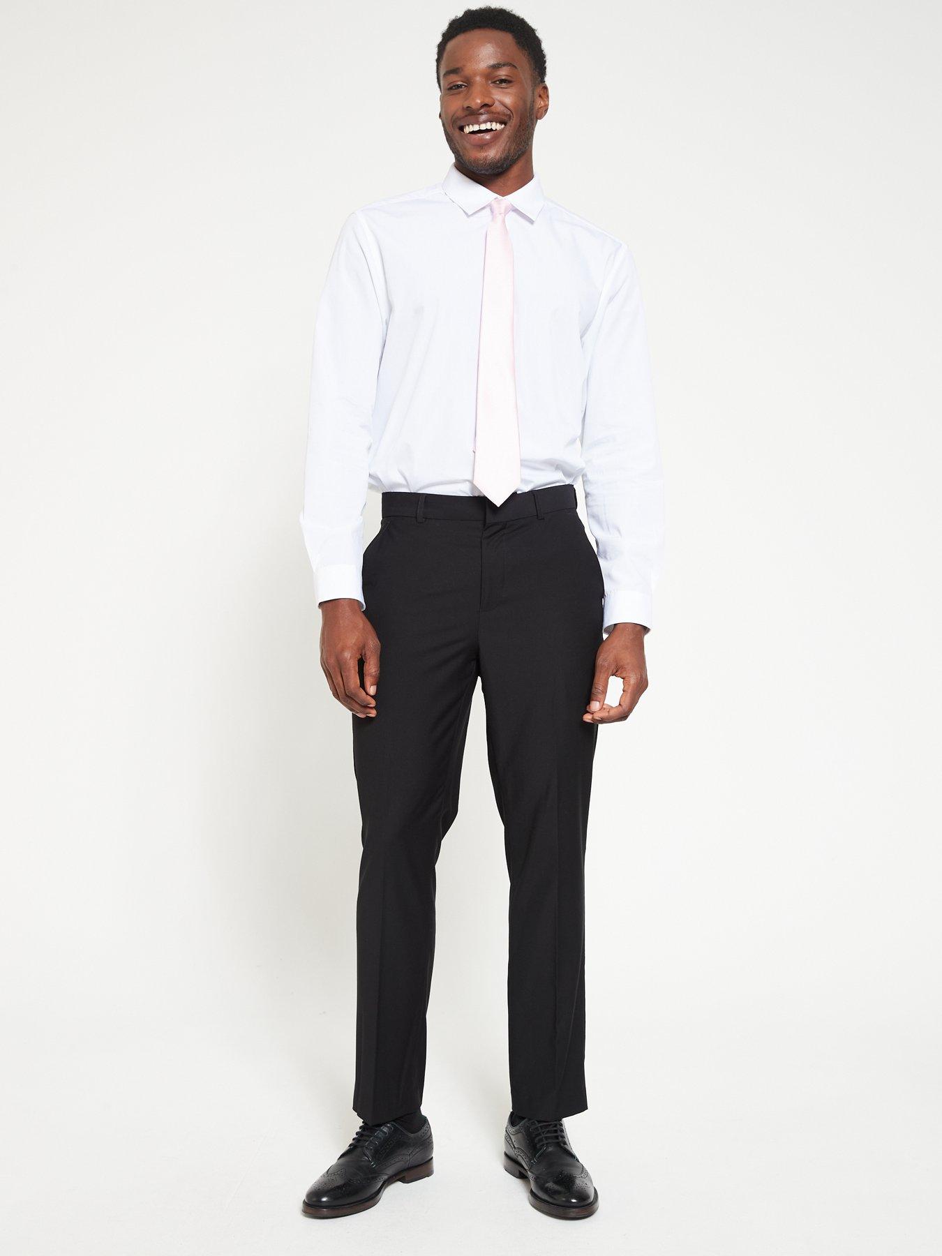  image of everyday-regular-fit-stretch-suit-trouser-2-pack-black
