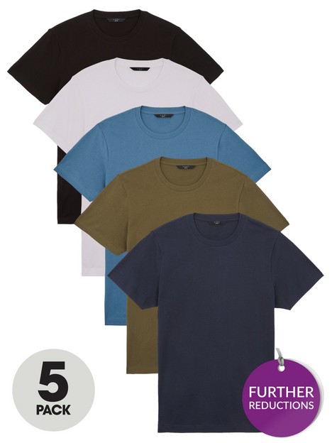 very-man-essential-crew-t-shirts-5-packnbsp--navykhakitealwhiteblacknbsp