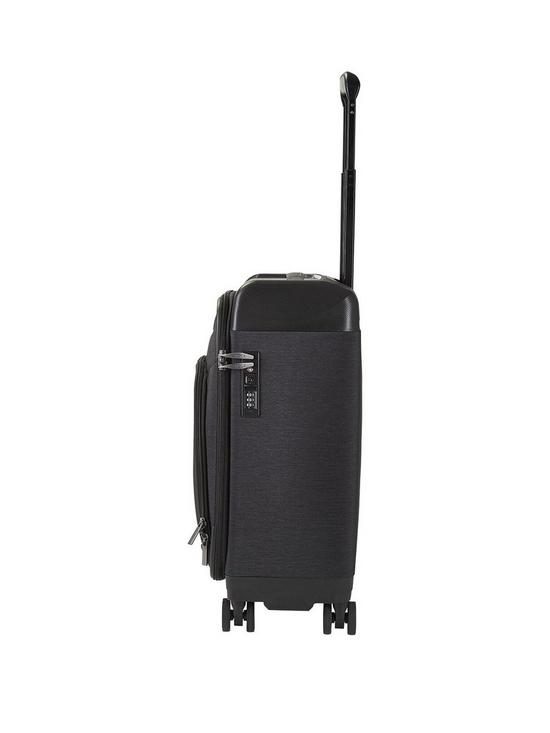 stillFront image of rock-luggage-parker-8-wheel-suitcase-cabin-black
