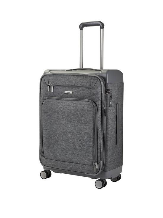 front image of rock-luggage-parker-8-wheel-suitcase-medium-grey