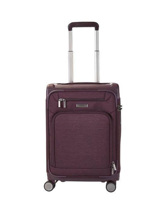 stillFront image of rock-luggage-parker-8-wheel-suitcase-cabin-purple