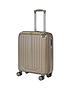 rock-luggage-lupo-8-wheel-suitcase-cabin-bronzefront
