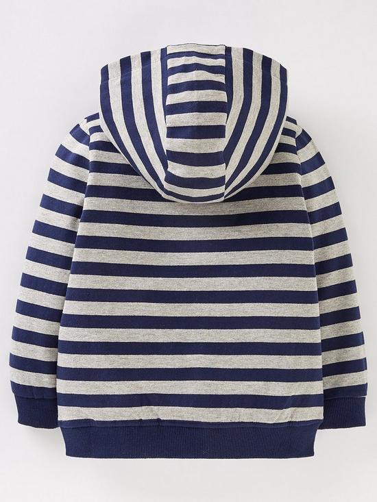 back image of mini-v-by-very-boys-essential-stripenbspzip-through-hoodie-navygrey