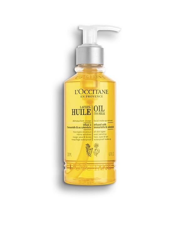 front image of loccitane-oil-to-milk-makeup-remover-200ml