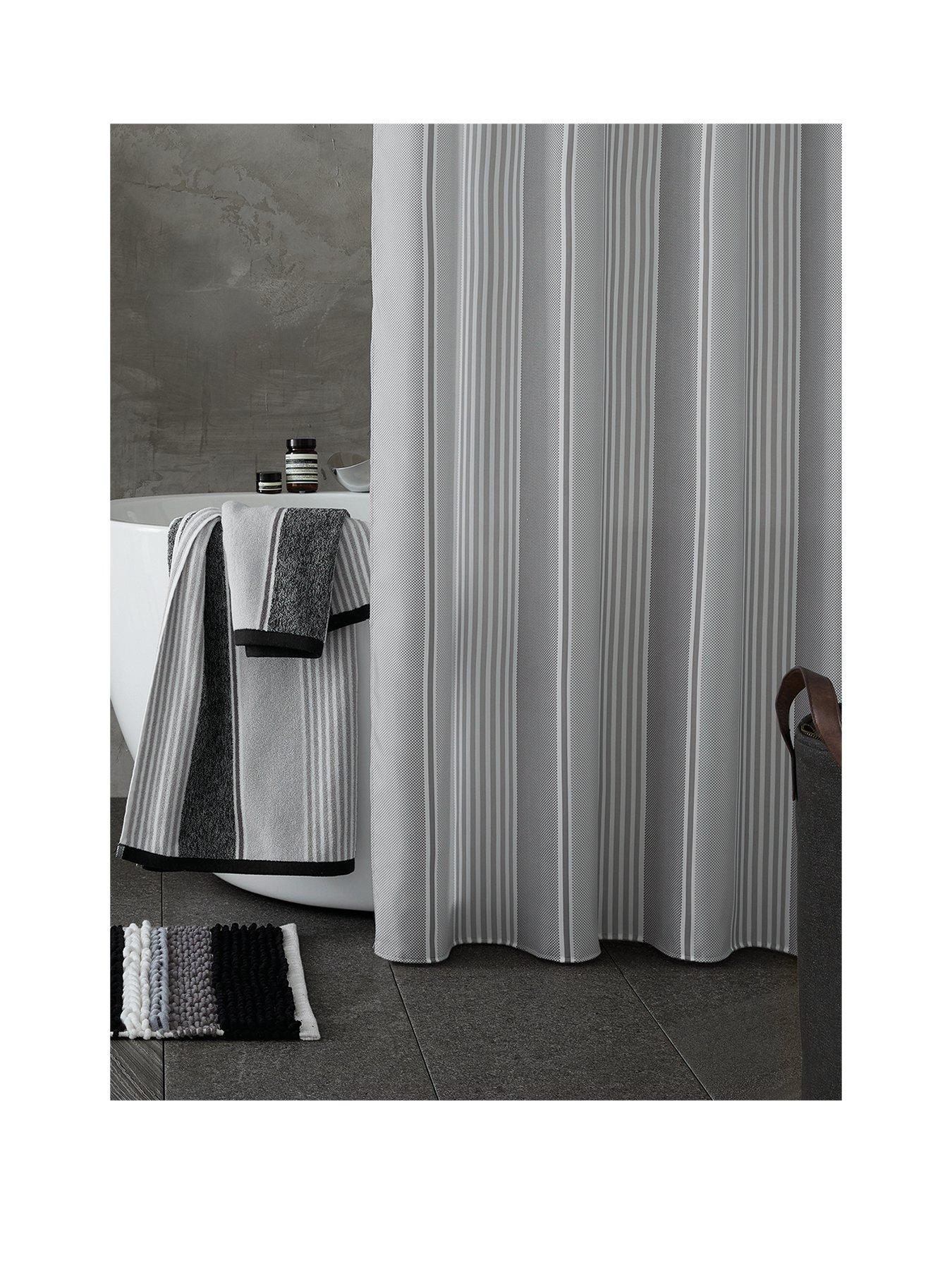 catherine-lansfield-textured-stripe-shower-curtainnbsp
