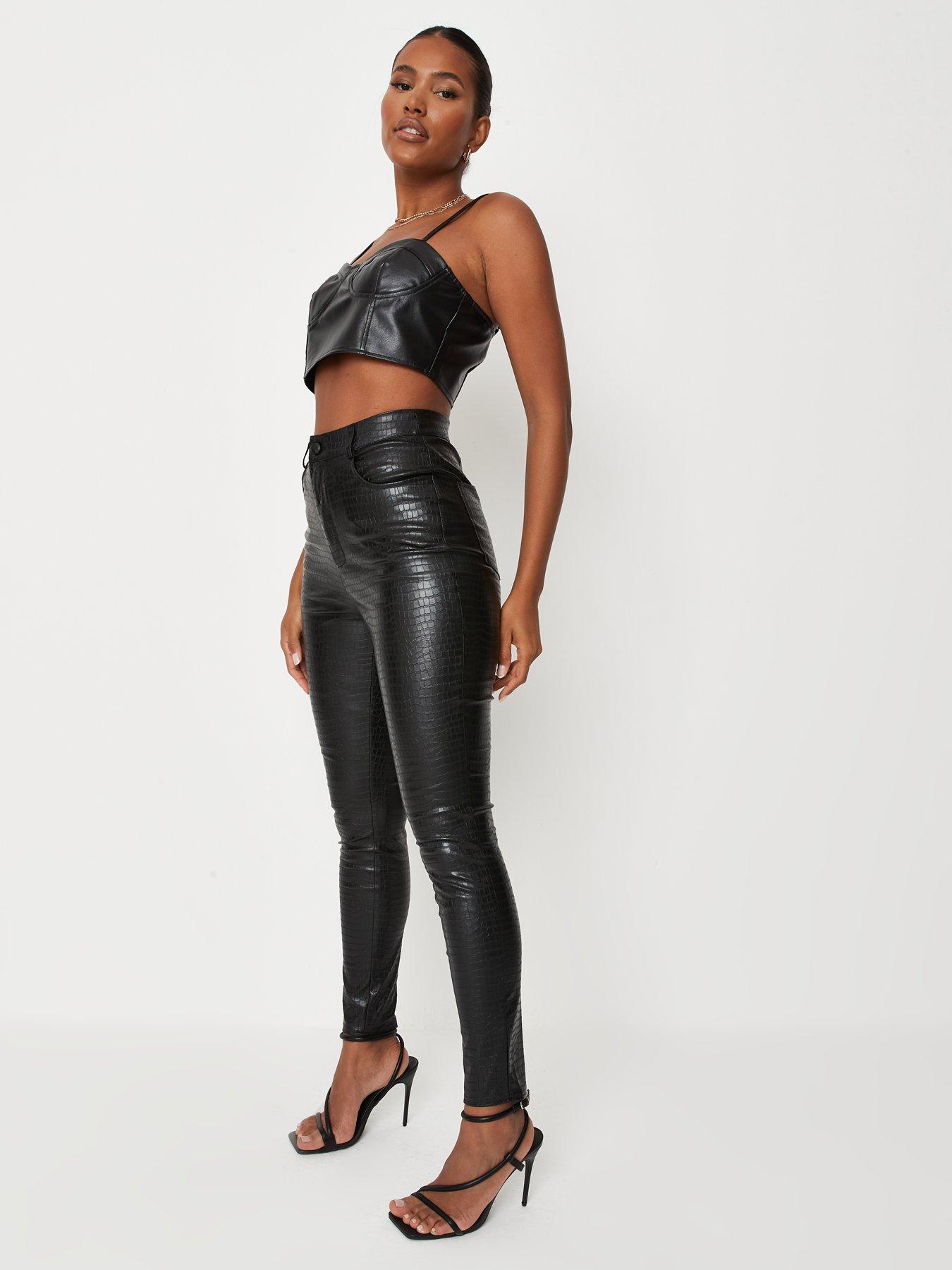 missguided black leather pants