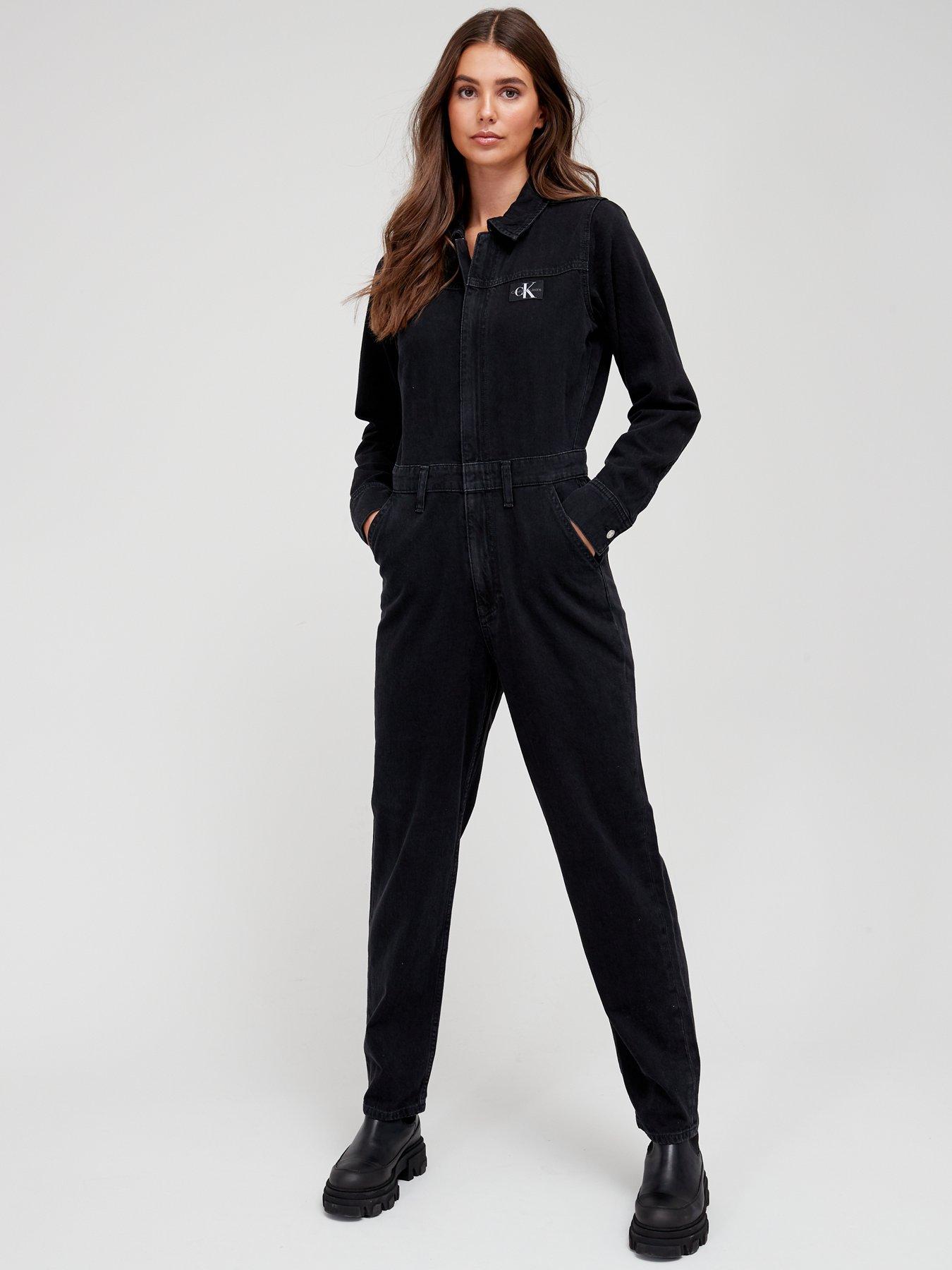 calvin klein denim jumpsuit womens