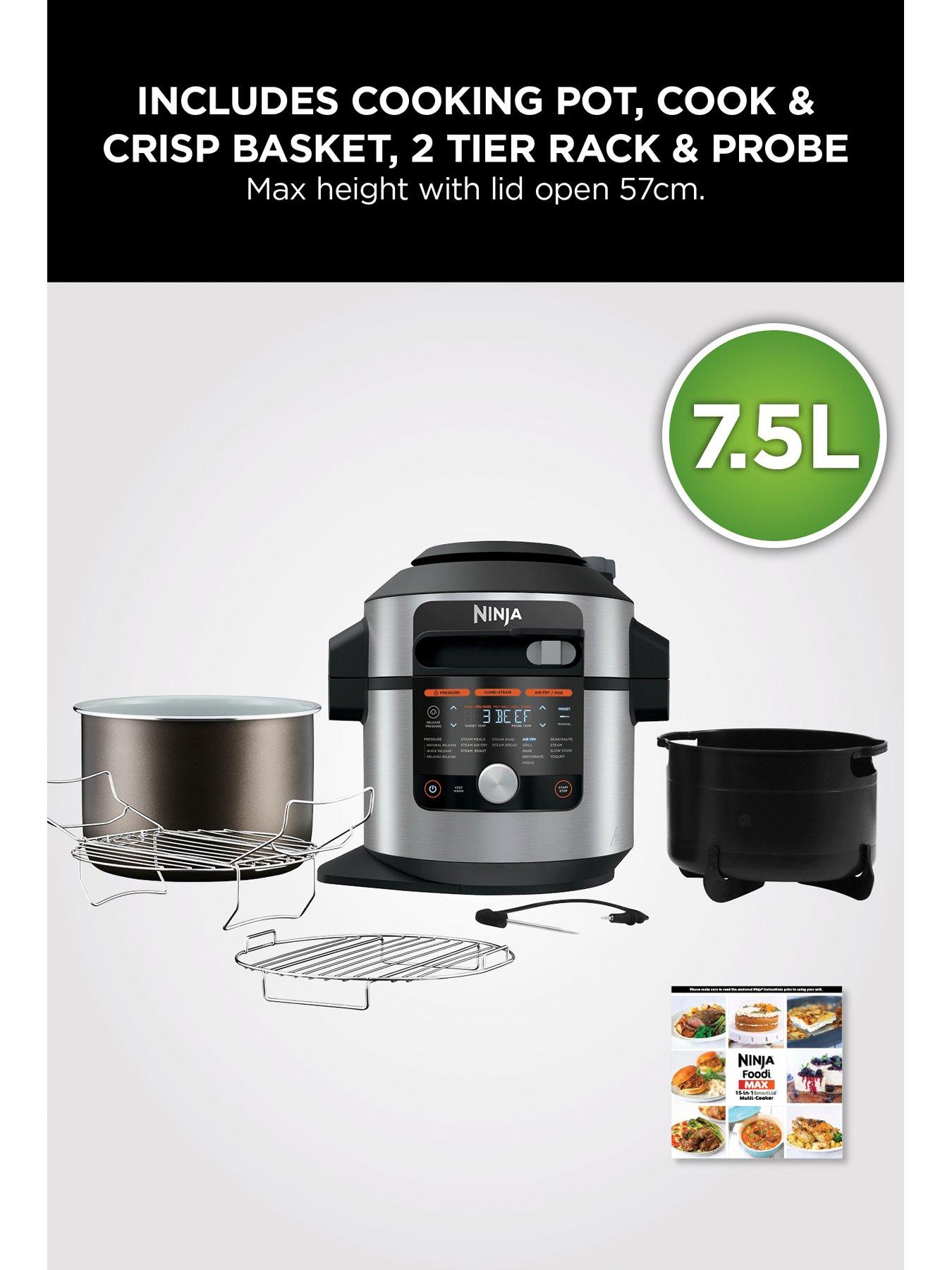 NINJA Foodi MAX 15 in 1 SmartLid Multi Cooker with Smart Cook System 7.5L OL750UK littlewoods