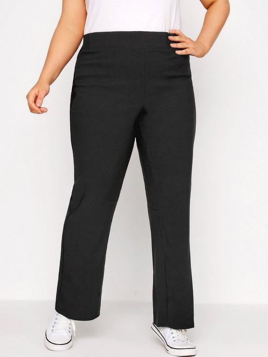 front image of yours-stretch-waist-trouser-black