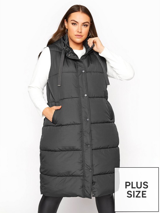front image of yours-longline-gilet--nbspsilver-grey
