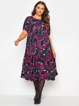 yours-yours-smock-midi-dress-leaf-print