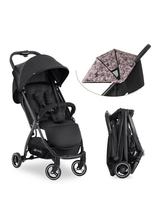 front image of hauck-swift-x-disney-baby-bambi-pushchair-with-free-black-canopy