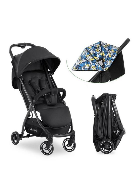 front image of hauck-swift-x-disney-baby-donald-duck-pushchair-with-free-black-canopy