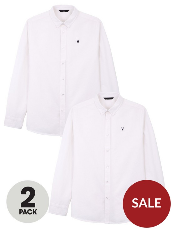 front image of very-man-2-packnbspessential-long-sleeve-oxford-shirts-white