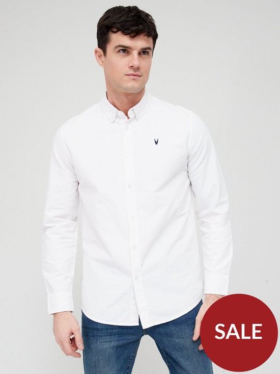 stillFront image of very-man-2-packnbspessential-long-sleeve-oxford-shirts-white