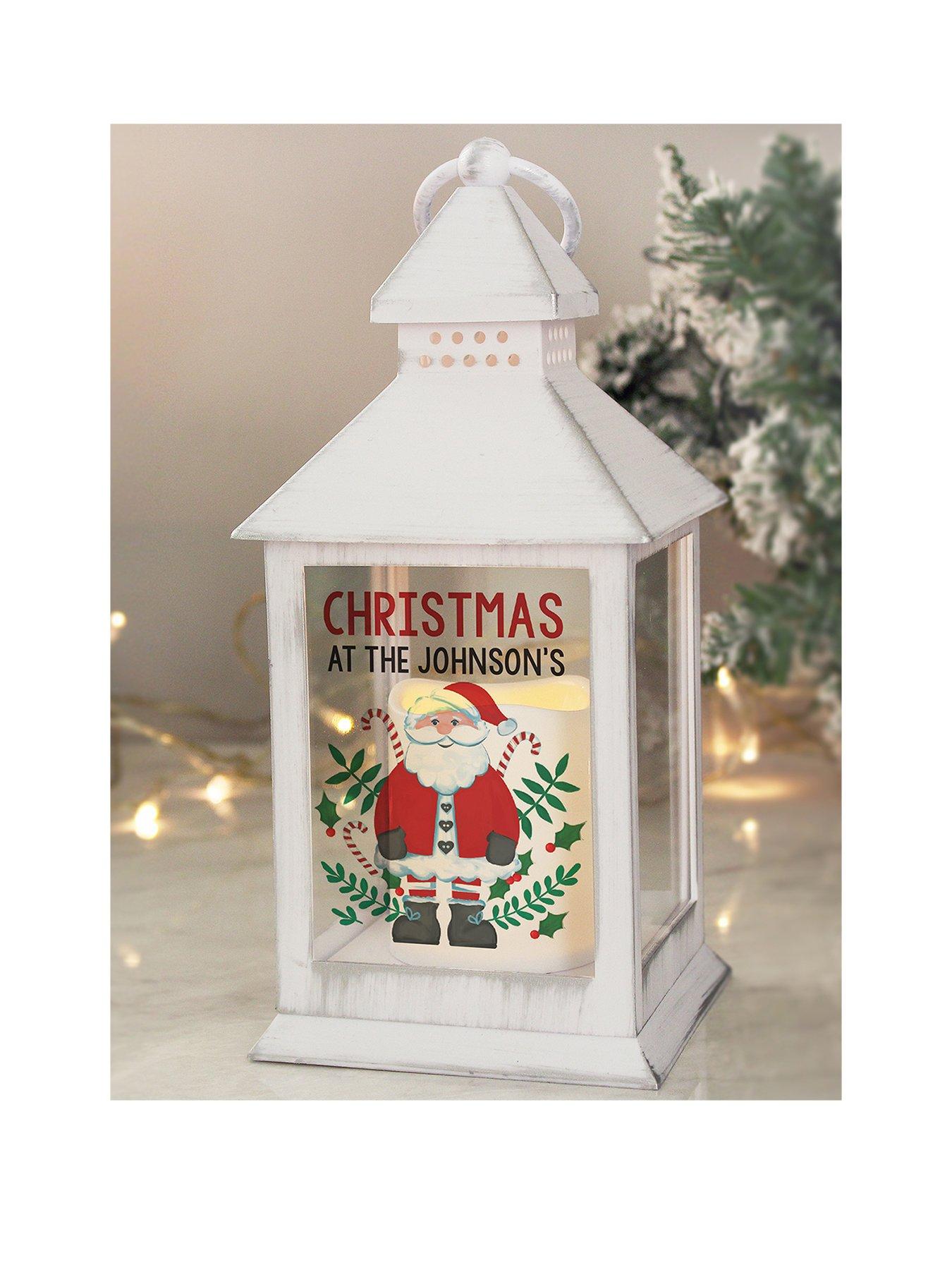 undefined Personalised Santa White Lantern