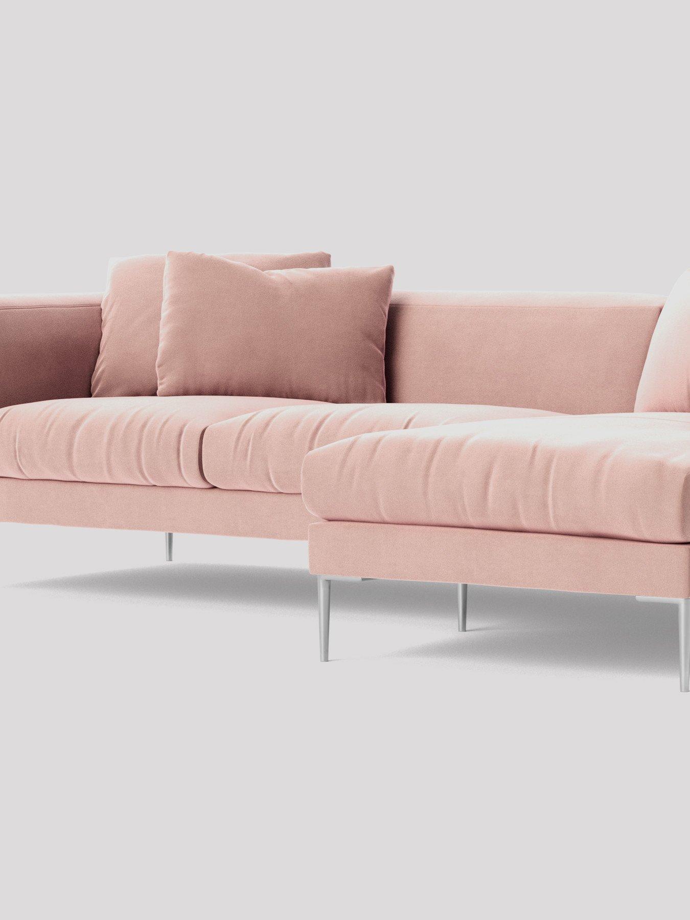  image of swoon-alena-fabric-right-handnbspcorner-sofa-easy-velvet