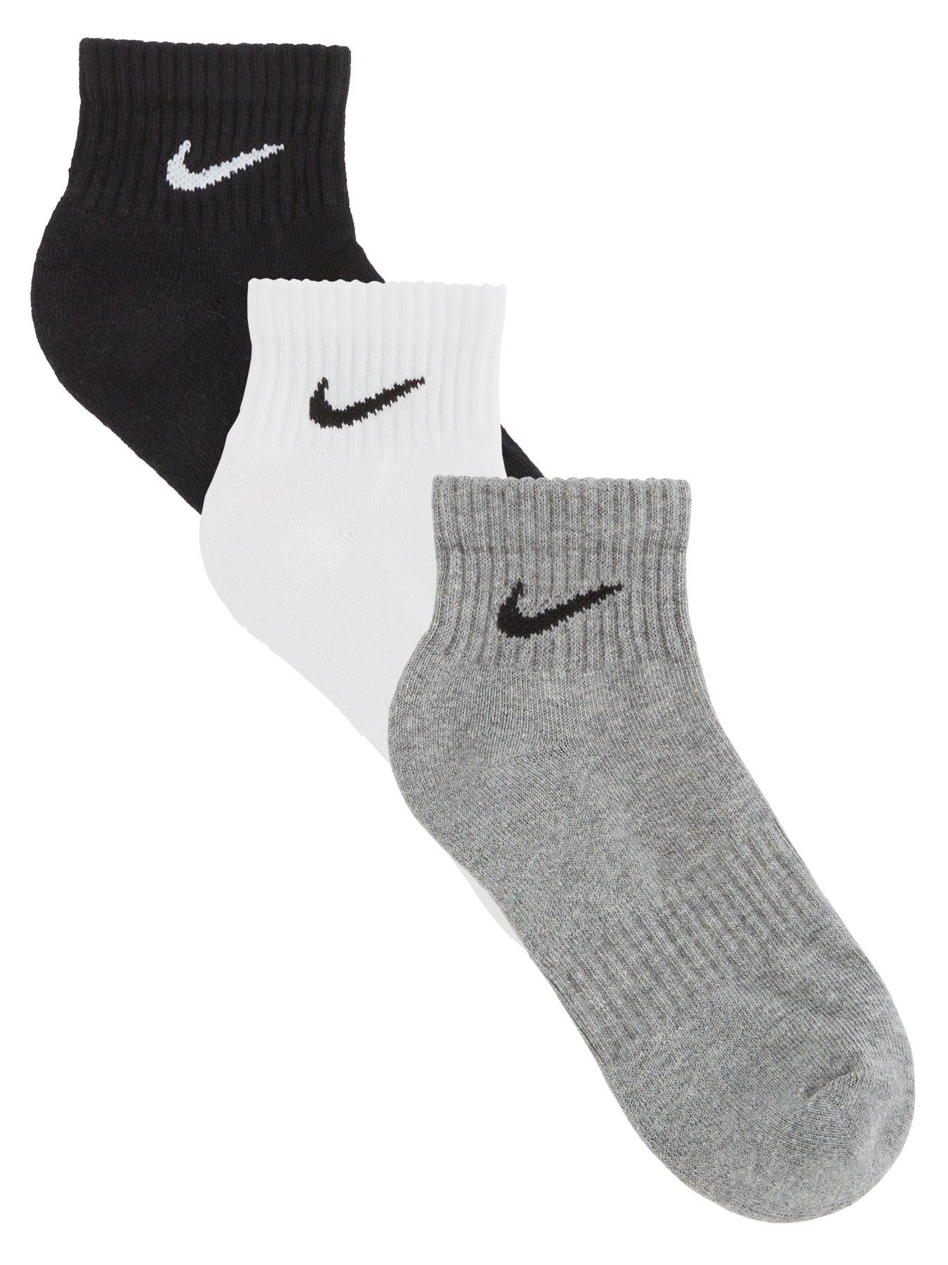 Nike Train Everyday Cushioned Ankle Socks - White/Grey/Black ...