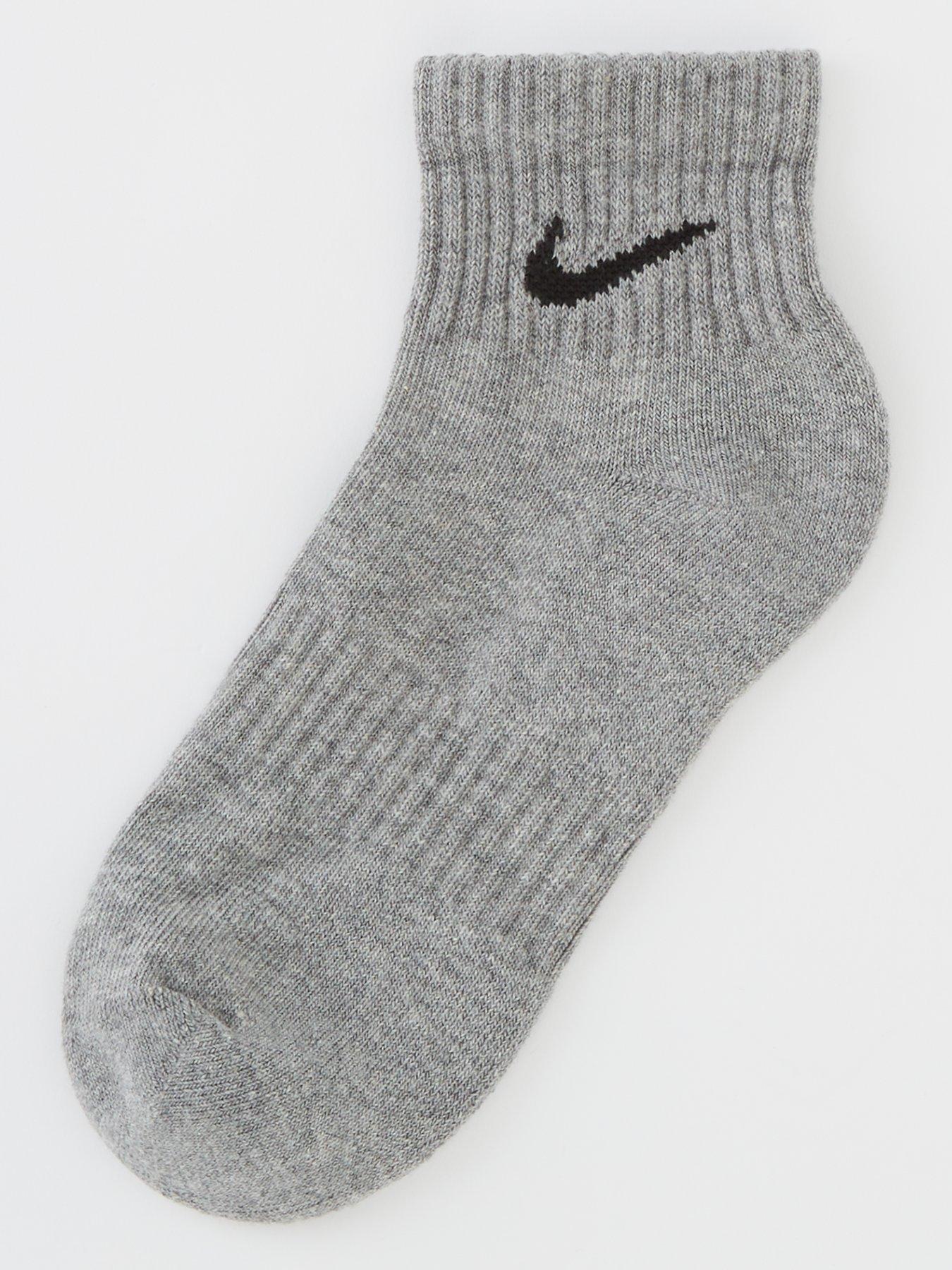 Gray nike ankle socks sales