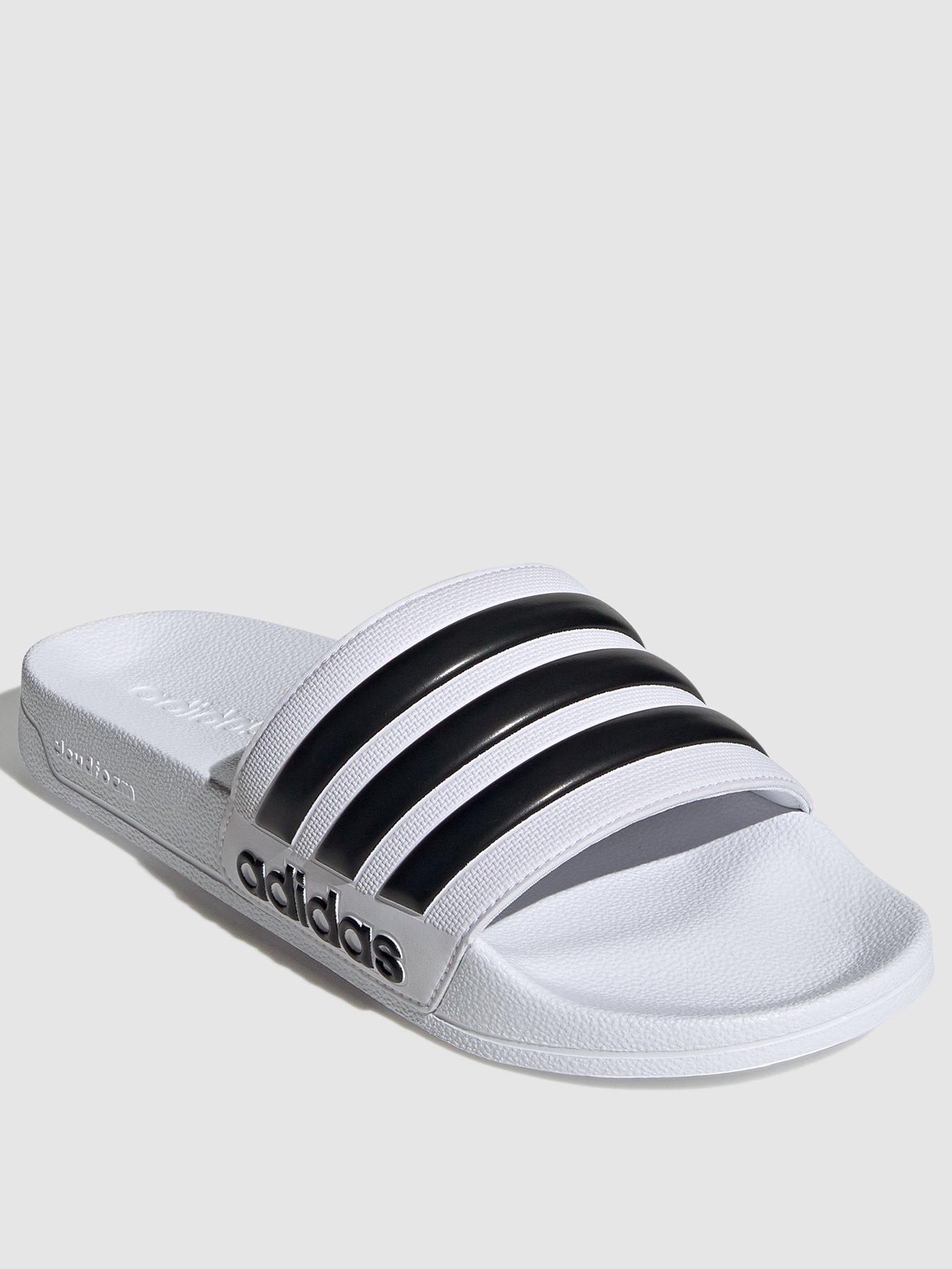 undefined Adilette Shower Sliders - White/Black